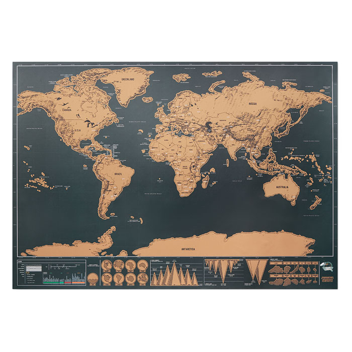 prezent na parapetówkę: Mapa świata - zdrapka